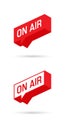 On Air sign, emblem, logo. Live stream symbol. Speech bubble. Vector illustration