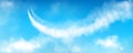 Air speed plane smoke trail with cloud vector line Royalty Free Stock Photo