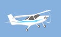 Air sports. A small sports plane flies in the sky.