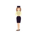 Air stewardess flat vector illustration