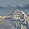 Air swirl over Mount Monch, Bernese Oberland. View from Mount Ni Royalty Free Stock Photo