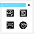 Air system black glyph icons set on white space Royalty Free Stock Photo