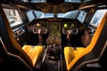 air taxi cockpit with high-tech control panels