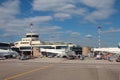 Milan, Italy - Sep 25, 2018: Air terminal complex and plane of UTair airline