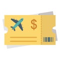 Air ticket, airplane Color Isolated Vector icon which can be easily modified