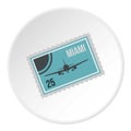 Air ticket to Miami icon, flat style