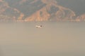 Air to Air picture of a Delta Commercial Flight over California Royalty Free Stock Photo