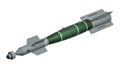 An air-to-surface missile ASM. 3D rendering