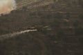 Air Tractor AT-802 Fire fighting aircraft extinguishing a fire Royalty Free Stock Photo