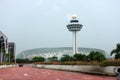 Air traffic control tower of Changi International Airport Royalty Free Stock Photo