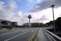 Air traffic control tower of Changi International Airport Royalty Free Stock Photo