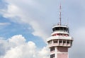 Air traffic control tower in international airport Royalty Free Stock Photo