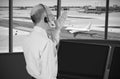 Air traffic controller at work Royalty Free Stock Photo