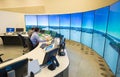 Air traffic monitor and radar in the controll center room Royalty Free Stock Photo