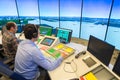 Air traffic monitor and radar in the controll center room Royalty Free Stock Photo