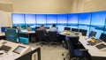 Air traffic monitor and radar in the controll center room Royalty Free Stock Photo