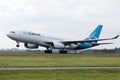 Air Transat jet taking off from Amsterdam Airport AMS