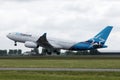 Air Transat jet taking off from Amsterdam Airport AMS