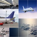 Air transport collage Royalty Free Stock Photo