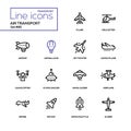 Air transport - line design icons set