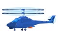 Air transport, modern helicopter, fast vehicle for air travel, design cartoon style vector illustration, isolated on