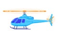 Air transport, modern helicopter, fast vehicle for air travel, design cartoon style vector illustration, isolated on