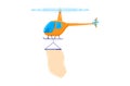 Air transport, modern helicopter, fast vehicle for air travel, design cartoon style vector illustration, isolated on