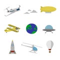 Air transportation flat icons set Royalty Free Stock Photo