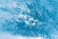 Air trapped inside ice, glacier macro, abstract blue wallpaper