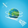 Air travel around the world vector concept Royalty Free Stock Photo