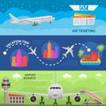 Air Travel Horizontal Banners Set