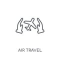 Air travel insurance linear icon. Modern outline Air travel insu