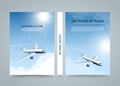 Air travel by plane, Modern airplane banners, Cover A4 size