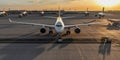 Air Travel: Wide-Body Aircraft on Airport Runway