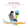 Air Travelling Conceptual Banner. Vector design