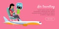 Air Travelling Conceptual Banner. Vector design