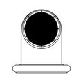 Air vent vector illustration icon conditioning outline. Ventilation equipment conditioner wind and fan system isolated white line Royalty Free Stock Photo