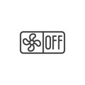 Air ventilation off switch button line icon Royalty Free Stock Photo
