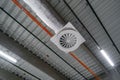 Air ventilation system on the ceiling in a large warehouse