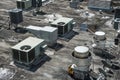 Air ventilation system installed on the roof of the building