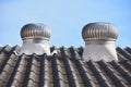 Air ventilator on the roof of home with blue sky Royalty Free Stock Photo