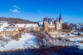 Air view of Ahorn castle Royalty Free Stock Photo
