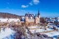 Air view of Ahorn castle Royalty Free Stock Photo