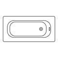 Air view bathtube icon, outline style