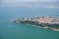 The air view of Cacilhas on the south bank of the river Tagus. A Royalty Free Stock Photo