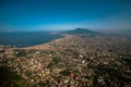 Air view city near Vesuvius, italy