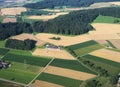 Air view on farm fields Royalty Free Stock Photo