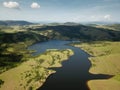 Air view of Ribnicko Lake in Zlatibor mountain Royalty Free Stock Photo