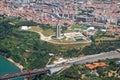 The air view of Cristo Rei in Almada. Lisbon. Portugal Royalty Free Stock Photo