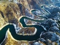 Air view of Uvac river meanders